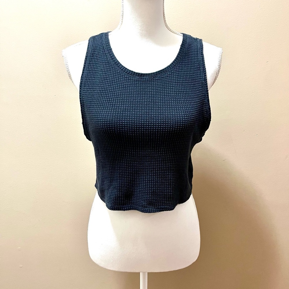 Offline by Aerie Navy Blue Waffle Tank Top Size XS